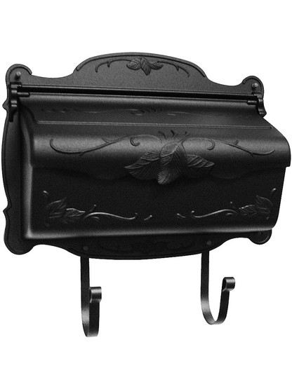 FloralDesign Cast-Aluminum Horizontal Mailbox in Matte Black.